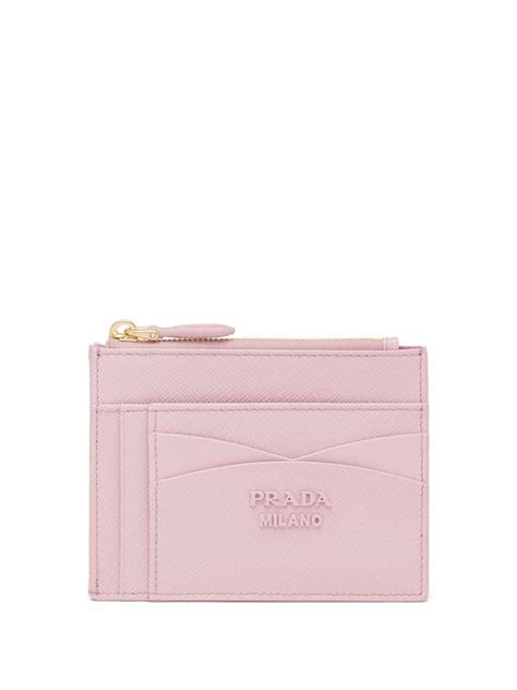 Alabaster Pink Saffiano Leather Card Holder 